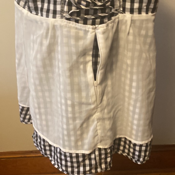 🌈Black & White spaghetti strap checkered plaid summer dress size medium🌈 - Picture 8 of 9